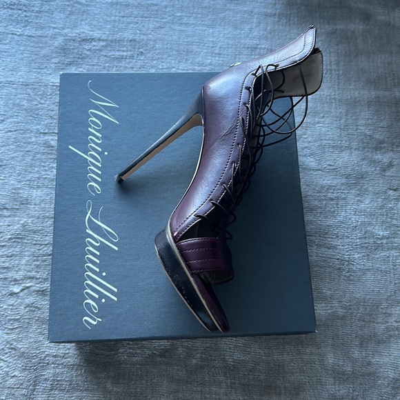 Monique Lhuillier Shoes Monique Lhuillier Burgundy Strappy Heels
